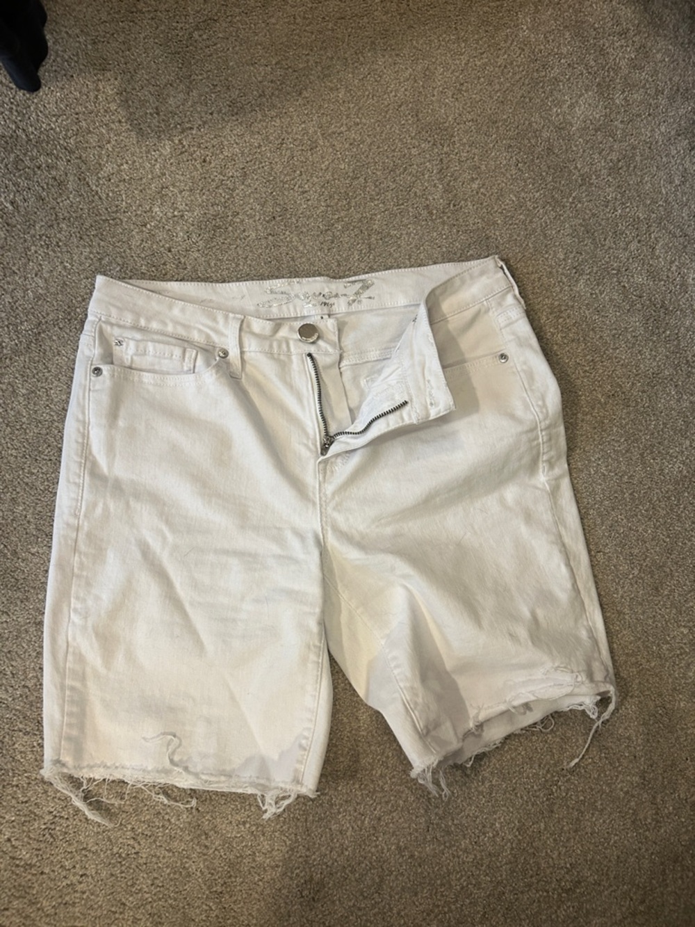 Seven7 White Denim Jean Shorts